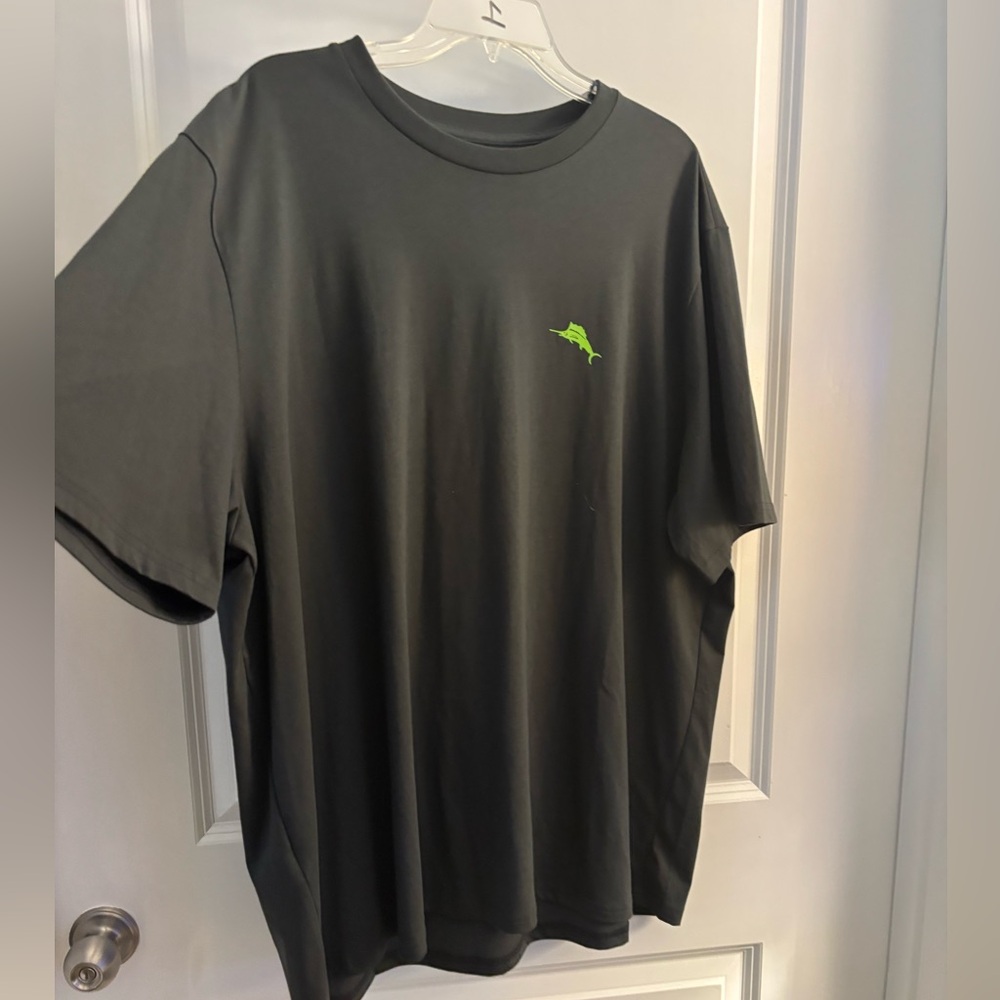 Men's Tommy Bahama Black Tee with Lime Logo - Performance Crew Neck Sz XXL NWT
